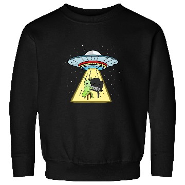 Discover Ufo Abduction Grasshopper Piano Player 21 Sweatshirts