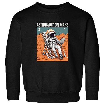 Discover Halloween Astronaut resting on Mars in a beach chair Sweatshirts