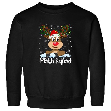 Discover Math Teacher Squad Reindeer Christmas Teacher xmass Lights Sweatshirts