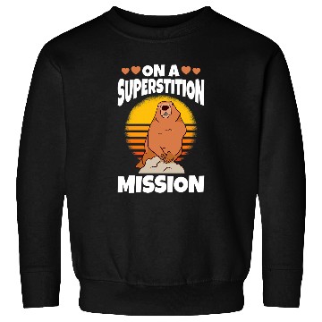 Discover Lacrosse Gift On a superstition mission Happy Groundhog Day Woodchuck Sweatshirts