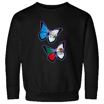 Discover Mexico and Guatemala bicultural roots  Butterfly version Sweatshirts