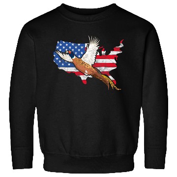 Discover Pheasant Hunter American Flag Graphic Bird Hunting Vintage Sweatshirts