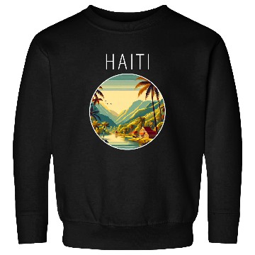 Discover Haiti scenery Art Deco Sweatshirts
