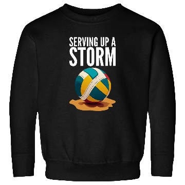 Discover Serving Up A Storm Funny Beach Volleyball Sweatshirts