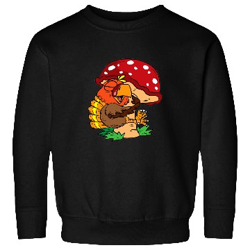 Discover Turkey Hugging Mushroom Thanksgiving Day Bird Fall Autumn Sweatshirts