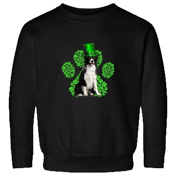 Discover Border Collie Shamrock Paw Clovers St Patricks Day Sweatshirts