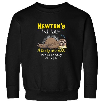 Discover Newtons Law Funny Physics Joke Inertia Cartoon Sweatshirts