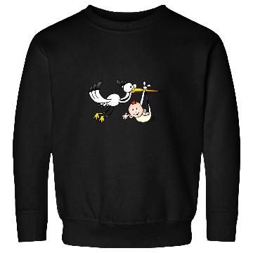 Discover Waving baby delivered by stork Sweatshirts