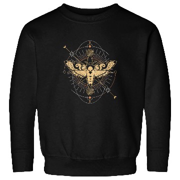 Discover Witchy Celestial Lunar Star Moth Crescent Moon Flying Night Sweatshirts