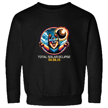 Discover Schipperke Dog Selfie Solar Eclipse Sweatshirts