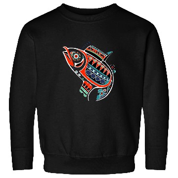 Discover Salmon Fish in Abstract North American Plains Style Sweatshirts