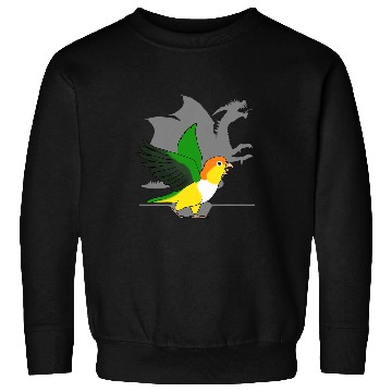 Discover White Bellied Caique Dragon Shadow Funny Screaming Parrot Sweatshirts