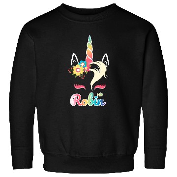 Discover Rainbow Unicorns Robin apparel Custom Name Gift for girls Sweatshirts