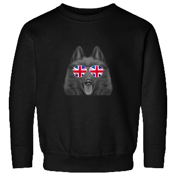 Discover Schipperke Dog Union Jack Sunglasses Sweatshirts