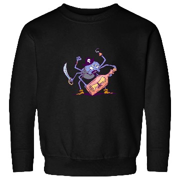 Discover Pirate Spider Motif Message in a Bottle Sweatshirts