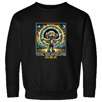 Discover Schnoodle Dog Taking Selfie Solar Eclipse Sweatshirts
