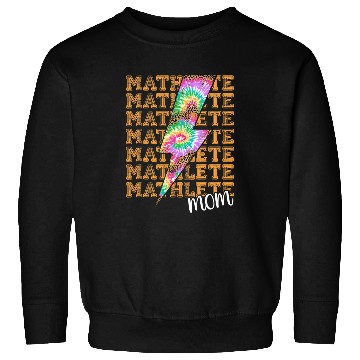 Discover Mathlete Mom Lightning Bolt Tie Dye Leopard Stacked Math Sweatshirts