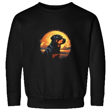 Discover Rottweiler With Full Moon in Background Dog Lover Sweatshirts