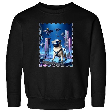 Discover SciFi Gaming Adventure Awaits VR Pug Sweatshirts