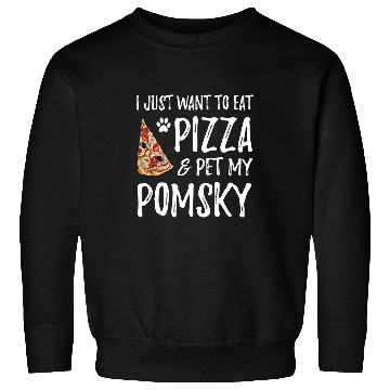 Discover Pomsky Dog Lover Pizza Funny Dog Mom Gift Sweatshirts