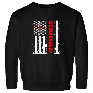 Discover Weimaraner Dog Graphic with vintages USA Flag Sweatshirts