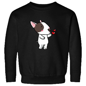 Discover Miniature Bull Terrier Dog Kisses Sweatshirts