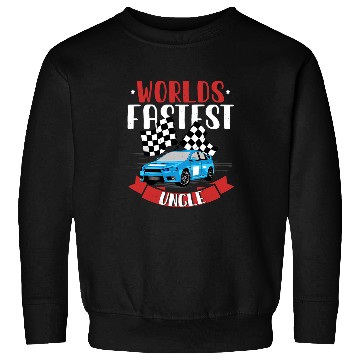 Discover Worlds Fastest Uncle Race Car Checkered Flag 3 Sweatshirts