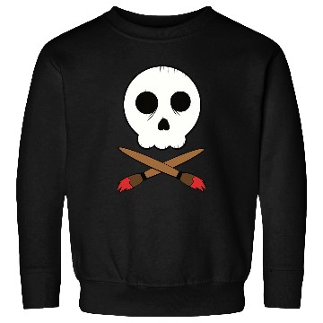 Discover Skull and Paintbrush Artist Crossbones Sweatshirts
