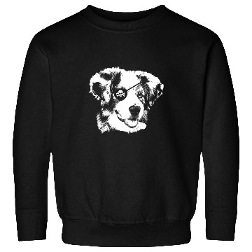 Discover Pirate Australian Shepherd Border Collie With Eye Patch Sweatshirts