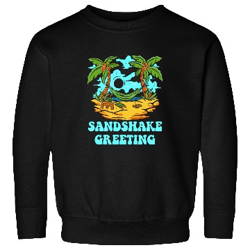 Discover Sandshake Greeting Beach Camping Ocean Camper Friends Sweatshirts
