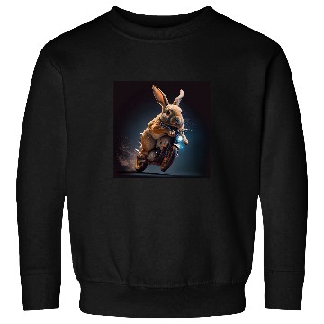 Discover Rabbit Riding Motorcycle Easter Bunny Easter Funny Biker Bike Sweatshirts