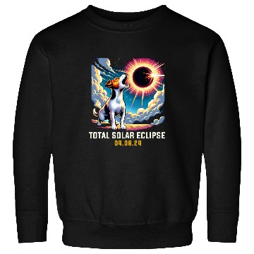 Discover Jack Russell Terrier Dog Howling At Solar Eclipse Sweatshirts
