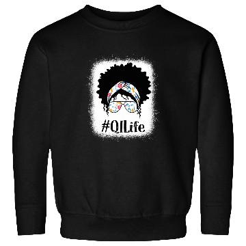 Discover QI Quality Improvement nurses Black Afro Messy Bun African Sweatshirts