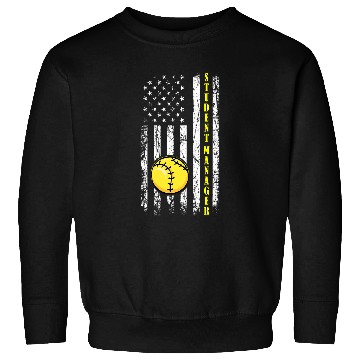 Discover Student Manager American Flag School Softball Team Sweatshirts