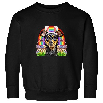 Discover Miniature Pinscher Dog Easter Bunny Egg Hunt Sweatshirts
