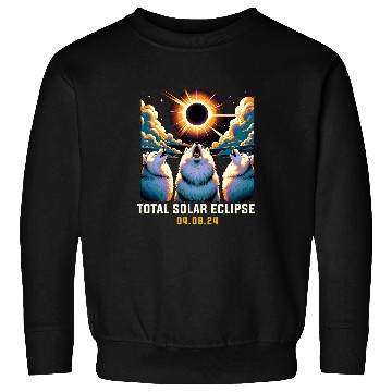 Discover Samoyed Dog Howling At Solar Eclipse Sweatshirts