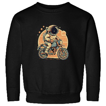 Discover Space Astronaut Riding vintages Motorcycle On Planet Mars Sweatshirts