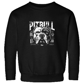 Discover Pitbull Dog Head Graphic Design in Monochrome Sweatshirts