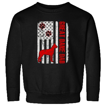 Discover Dog Great Dane Dad American Flag Gift T-Shirt Sweatshirts