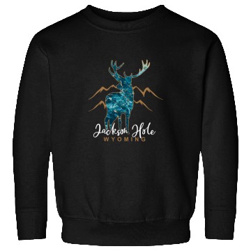 Discover Jackson Hole Wyoming USA Elk Mountains Vacation Souvenir Sweatshirts