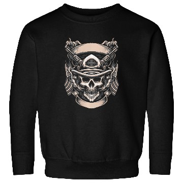 Discover Skull Motorcycle Biker Cowboy Hat Sweatshirts