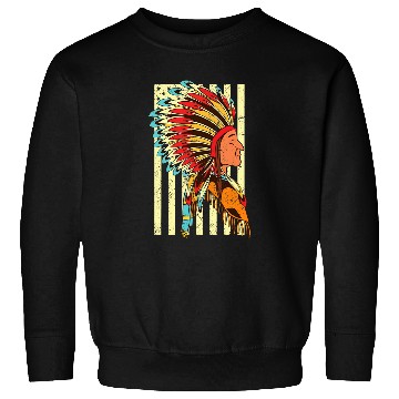 Discover US Flag Headdress Indian Roots Indigenous Native American Sweatshirts