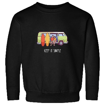 Discover Keep It Simple I Camping Van Campsite Motif Sweatshirts