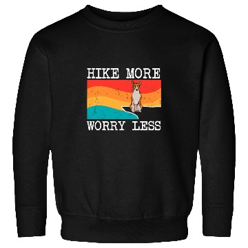 Discover Hike More Worry Less Basenji Graphic Hiking Sweatshirts