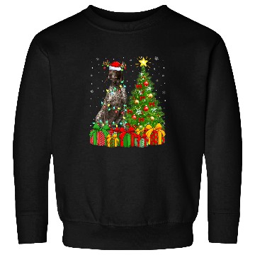 Discover Lighting xmass Tree German Shorthaired Pointer Dog Christmas Sweatshirts
