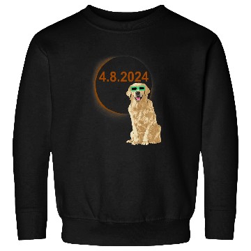 Discover Solar Eclipse Golden Retriever Wearing Solar Eclipse Glasses Sweatshirts