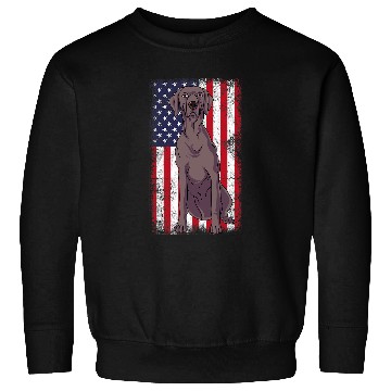Discover Weimaraner USA Flag Sweatshirts