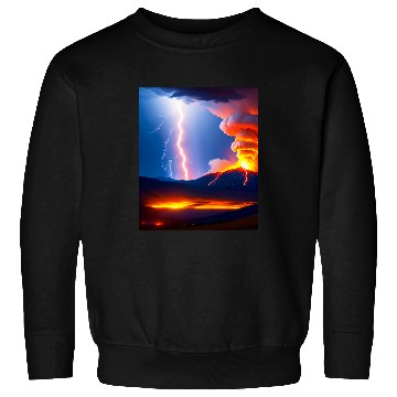 Discover Lightning Storm during an Volcanic eruption Sweatshirts