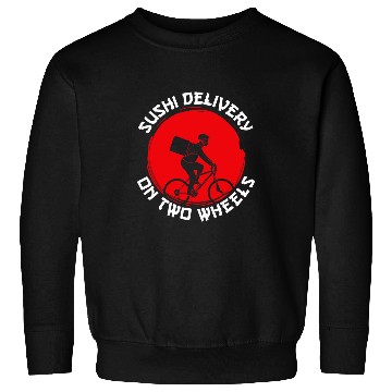Discover Sushi Delivery On Two Wheels Bicycle Cycling Sweatshirts