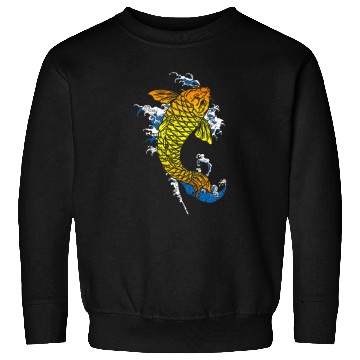 Discover Koi Fish Waves Japan Japanese Art Sweatshirts